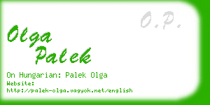 olga palek business card